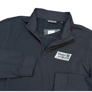 NWT Travis Mathew x Mobil1 301 Racing 1/4 Zip Pullover Men's XL Black Golf Soft